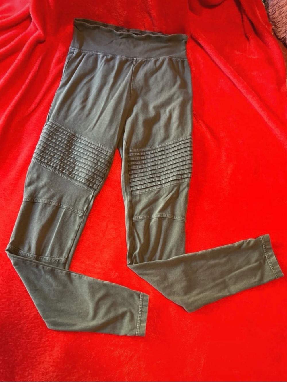 bp Olive Green Moto-Detail leggings